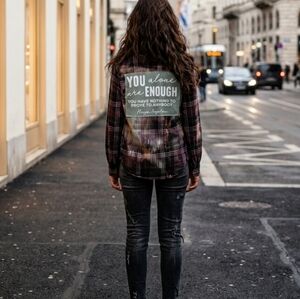 Plaid Shirt with Inspirational Maya Angelou Quote